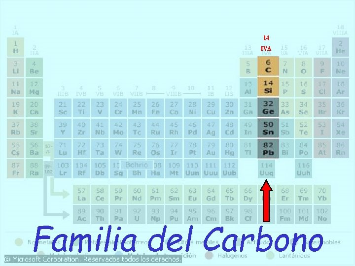 14 IVA Familia del Carbono 