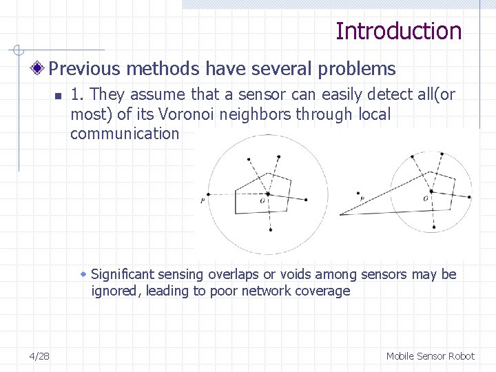 Introduction Previous methods have several problems n 1. They assume that a sensor can