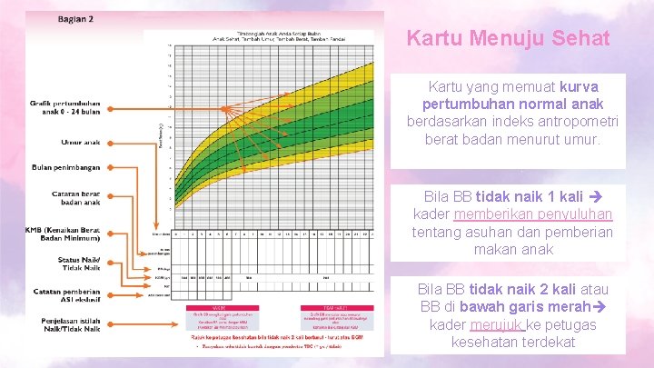 Kartu Menuju Sehat Kartu yang memuat kurva pertumbuhan normal anak berdasarkan indeks antropometri berat