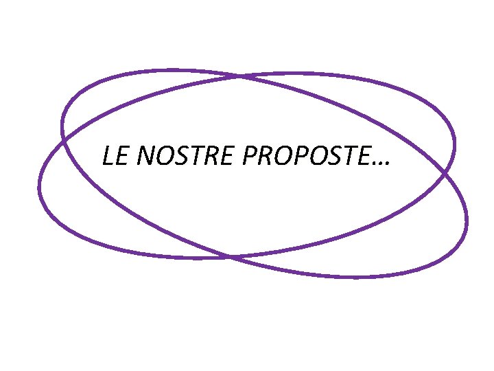 LE NOSTRE PROPOSTE… 