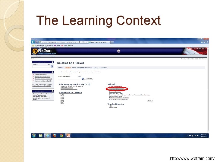 The Learning Context http: //www. wbtrain. com/ 