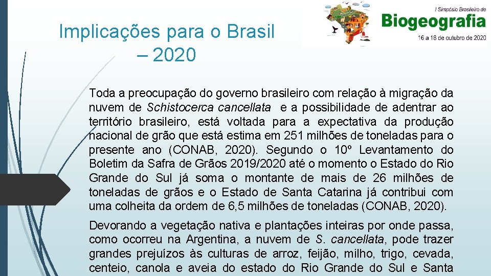 Implicações para o Brasil – 2020 Toda a preocupação do governo brasileiro com relação