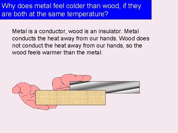 Why does metal feel colder than wood, if they are both at the same