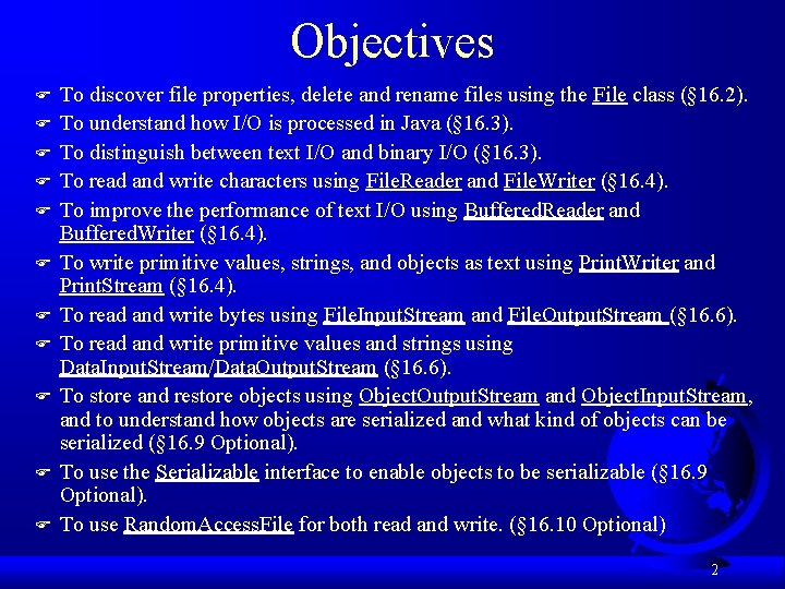 Objectives F F F To discover file properties, delete and rename files using the Objectives F F F To discover file properties, delete and rename files using the
