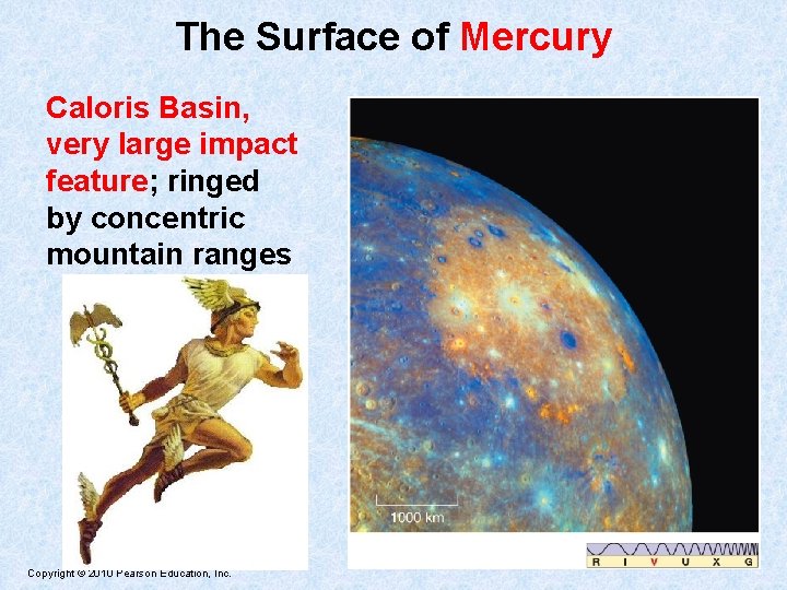 The Surface of Mercury Caloris Basin, very large impact feature; ringed by concentric mountain
