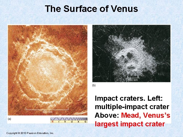 The Surface of Venus Impact craters. Left: multiple-impact crater Above: Mead, Venus’s largest impact