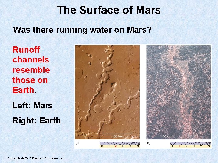 The Surface of Mars Was there running water on Mars? Runoff channels resemble those