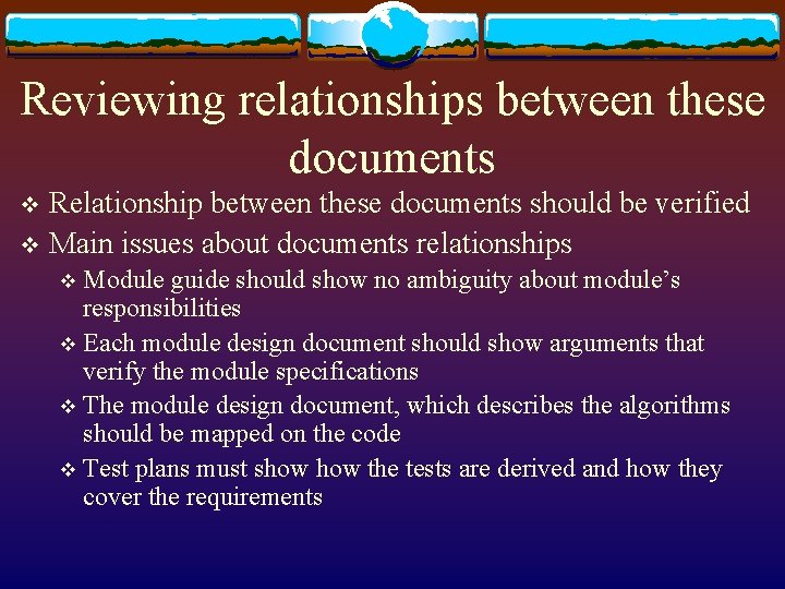 Reviewing relationships between these documents Relationship between these documents should be verified v Main