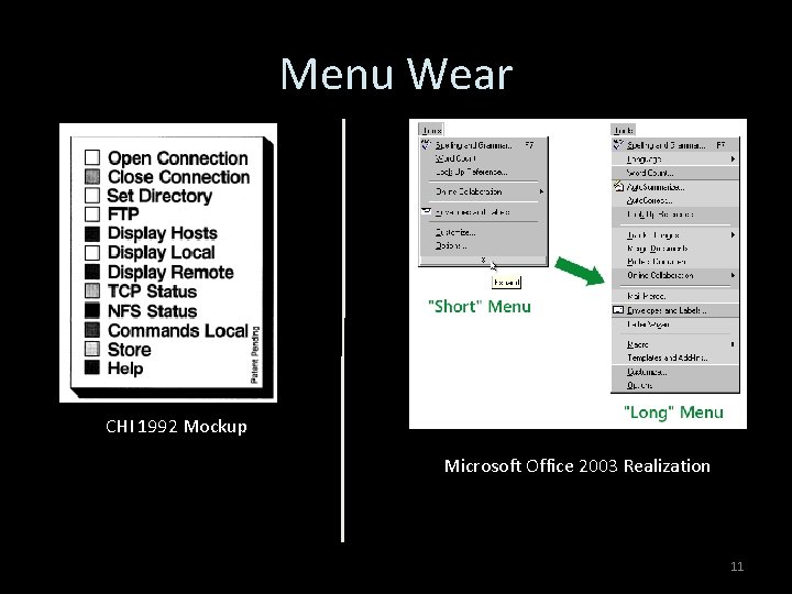 Menu Wear CHI 1992 Mockup Microsoft Office 2003 Realization 11 