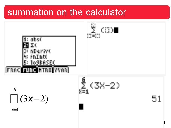 summation on the calculator 24 