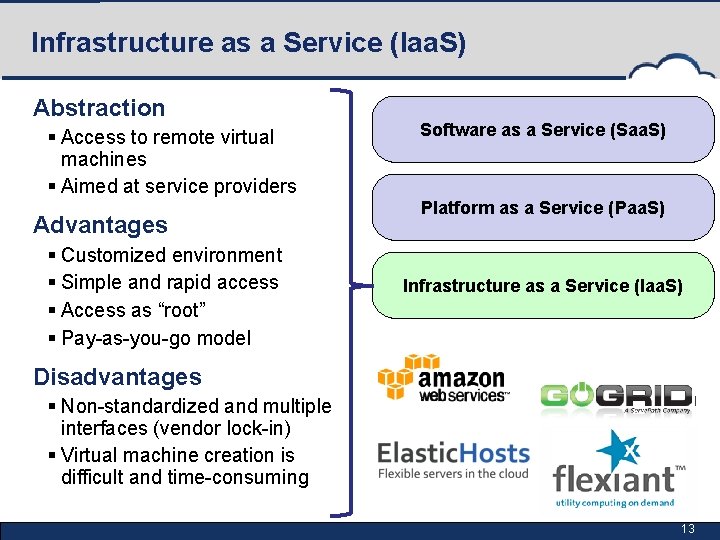 Infrastructure as a Service (Iaa. S) Abstraction § Access to remote virtual machines §