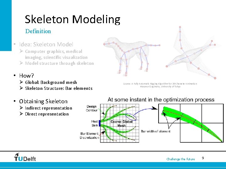 Skeleton Modeling Definition • Idea: Skeleton Model Ø Computer graphics, medical imaging, scientific visualization