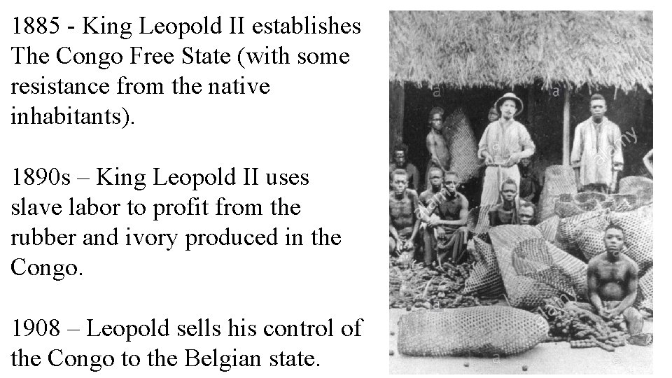 1885 - King Leopold II establishes The Congo Free State (with some resistance from