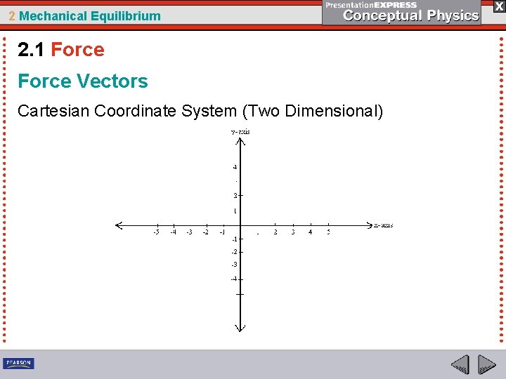 2 Mechanical Equilibrium 2. 1 Force Vectors Cartesian Coordinate System (Two Dimensional) 