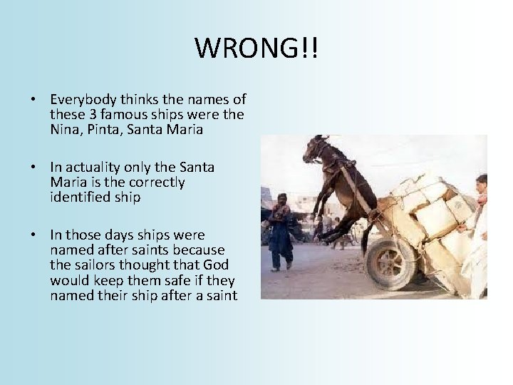WRONG!! • Everybody thinks the names of these 3 famous ships were the Nina,