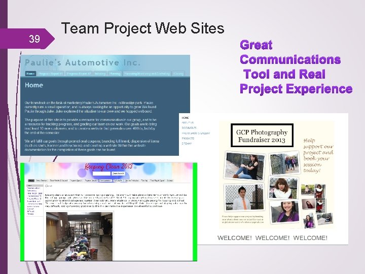 39 Team Project Web Sites Great Communications Tool and Real Project Experience 