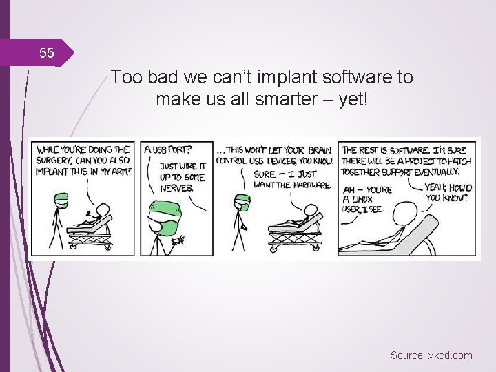 55 Too bad we can’t implant software to make us all smarter – yet!