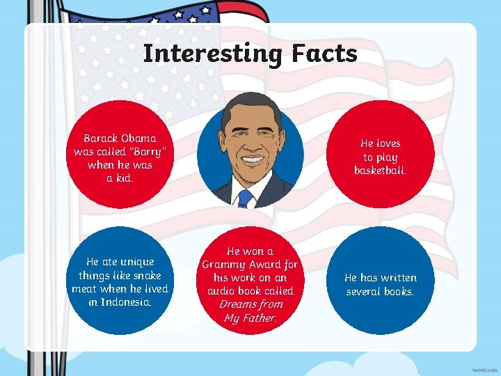 Interesting Facts Barack Obama was called “Barry” when he was a kid. He ate