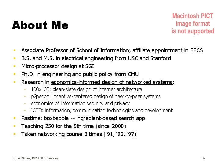 About Me § § § Associate Professor of School of Information; affiliate appointment in