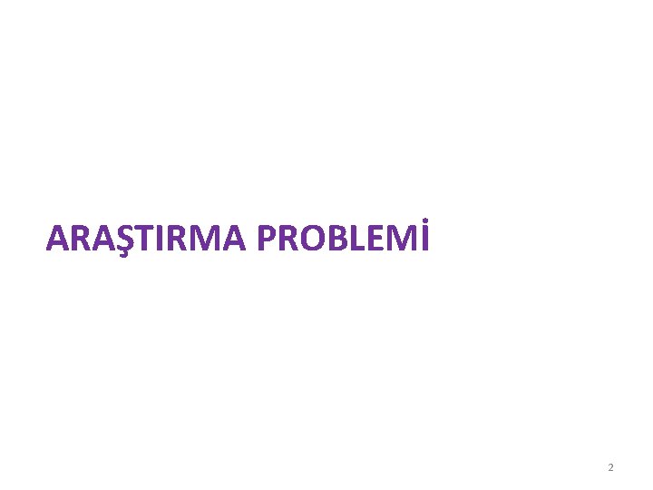 ARAŞTIRMA PROBLEMİ 2 