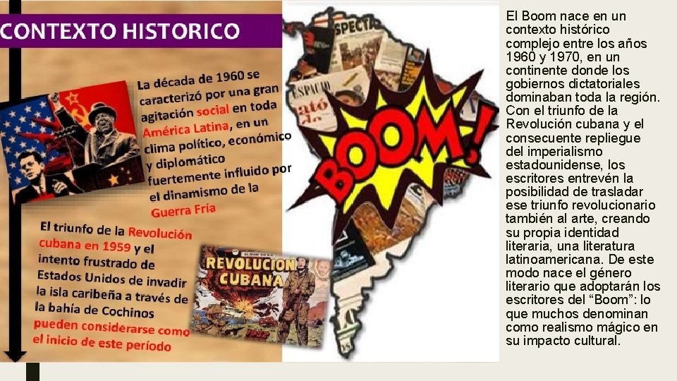 ■ El Boom nace en un contexto histórico complejo entre los años 1960 y