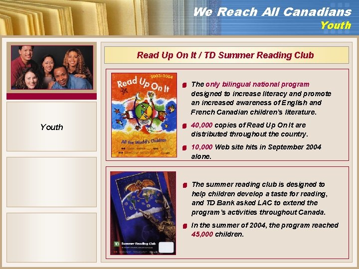 We Reach All Canadians Youth Read Up On It / TD Summer Reading Club