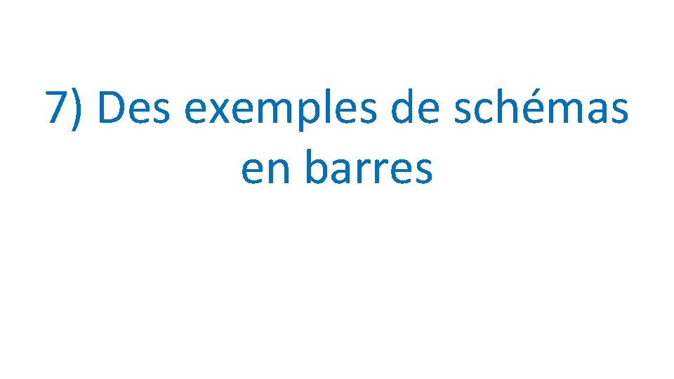 7) Des exemples de schémas en barres 