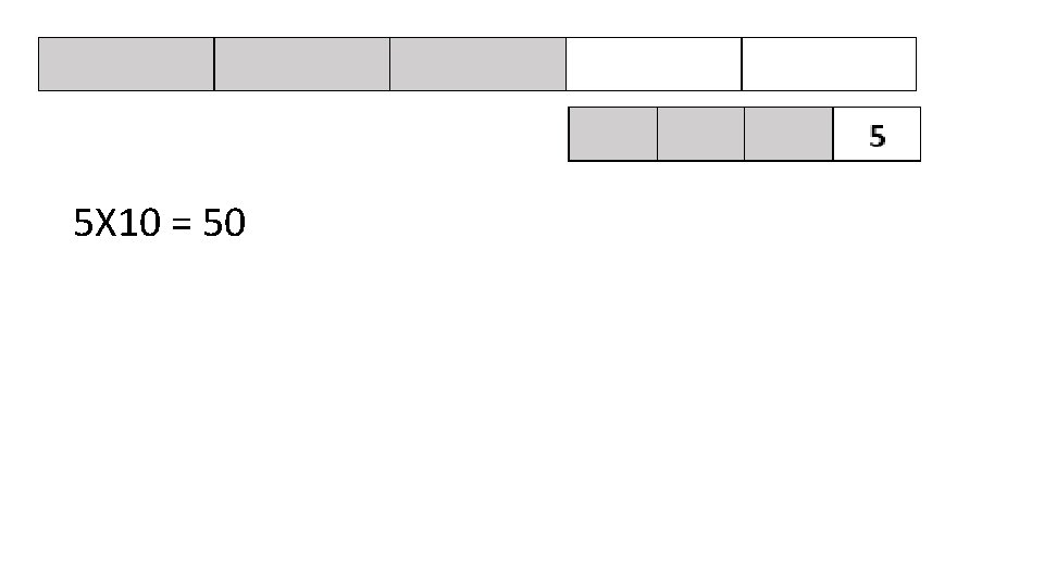 5 X 10 = 50 