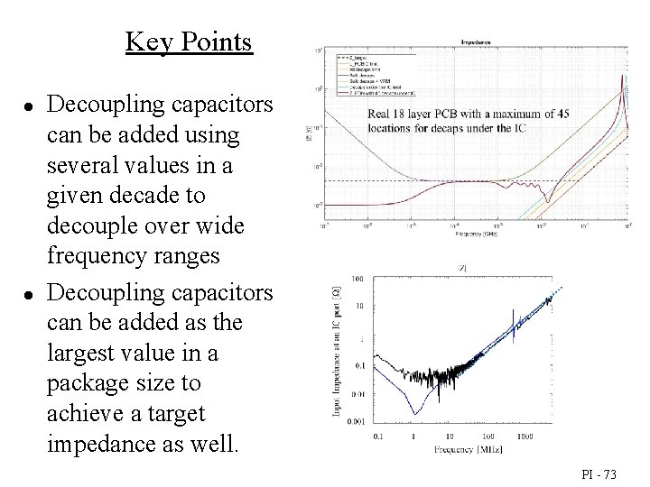 Key Points ● ● Decoupling capacitors can be added using several values in a