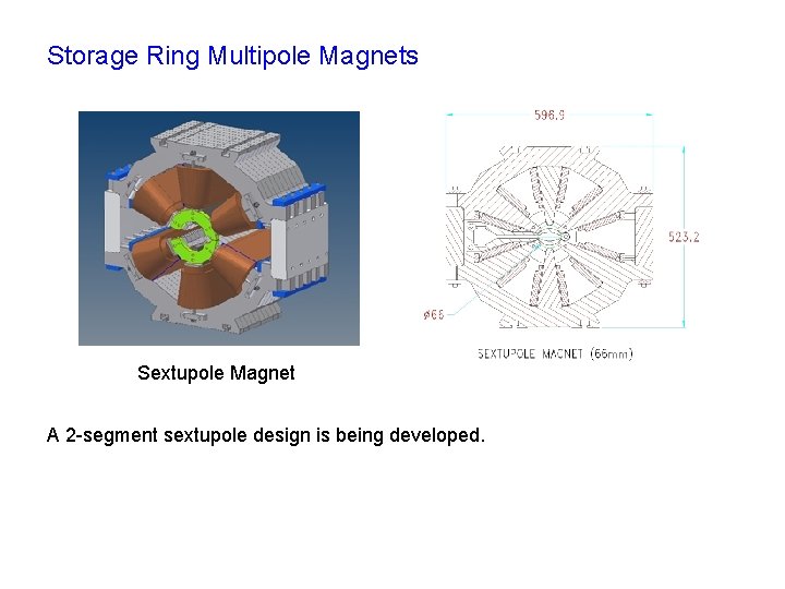 Storage Ring Multipole Magnets Sextupole Magnet A 2 -segment sextupole design is being developed.