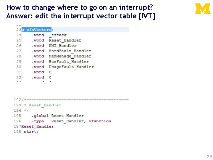 How to change where to go on an interrupt? Answer: edit the interrupt vector