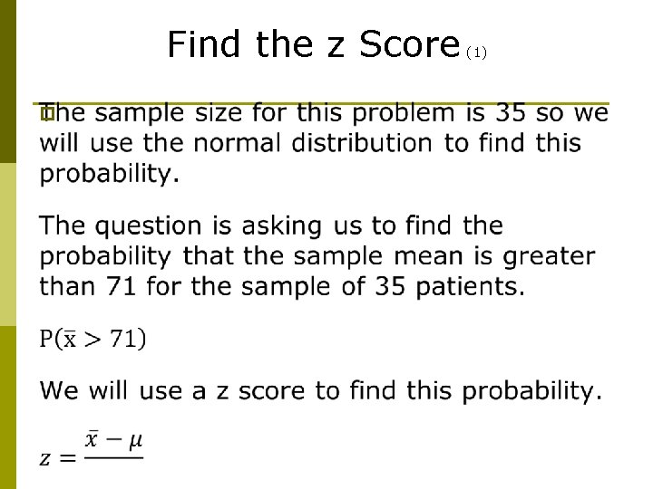 Find the z Score p (1) 