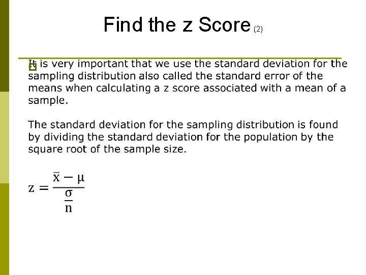 Find the z Score p (2) 