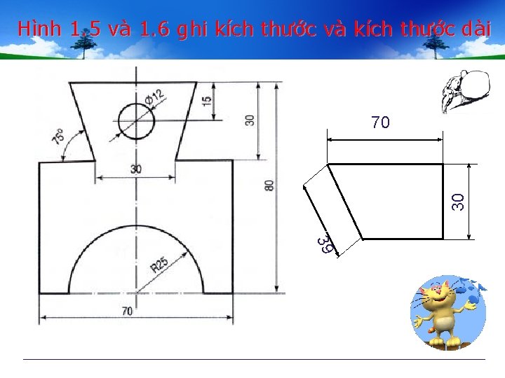 Hình 1. 5 và 1. 6 ghi kích thước và kích thước dài 30