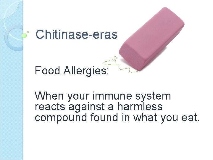 Chitinase-erase Food Allergies: When your immune system reacts against a harmless compound found in