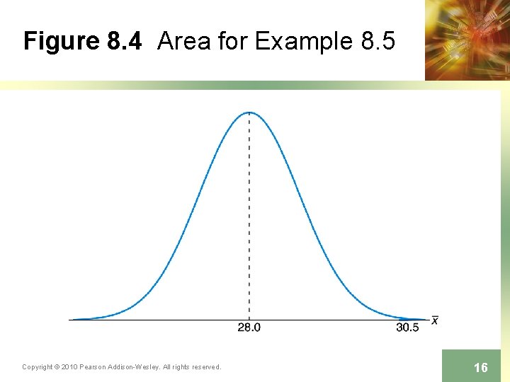 Figure 8. 4 Area for Example 8. 5 Copyright © 2010 Pearson Addison-Wesley. All