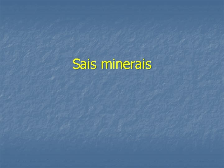 Sais minerais 