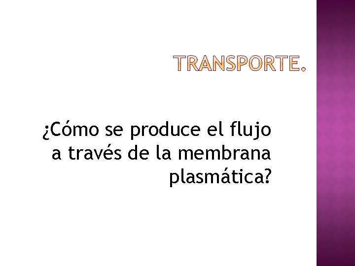 ¿Cómo se produce el flujo a través de la membrana plasmática? 