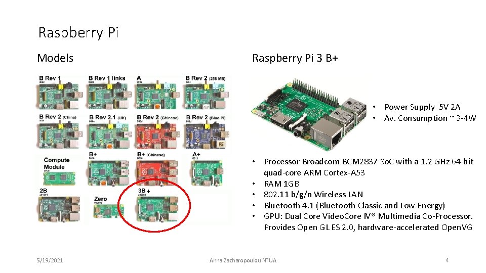 Raspberry Pi 3 B+ Models • Power Supply 5 V 2 A • Av.