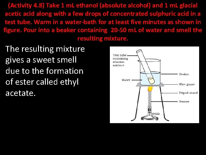 (Activity 4. 8) Take 1 m. L ethanol (absolute alcohol) and 1 m. L