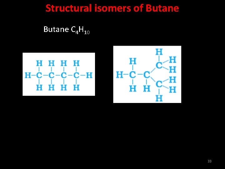 Structural isomers of Butane C 4 H 10 33 