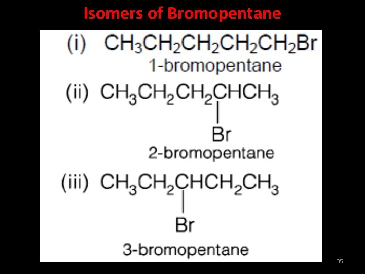 Isomers of Bromopentane 35 