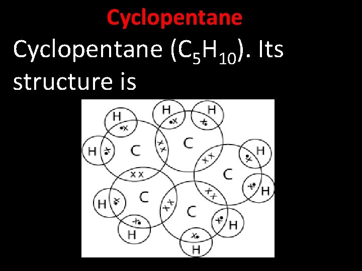 Cyclopentane (C 5 H 10). Its structure is 