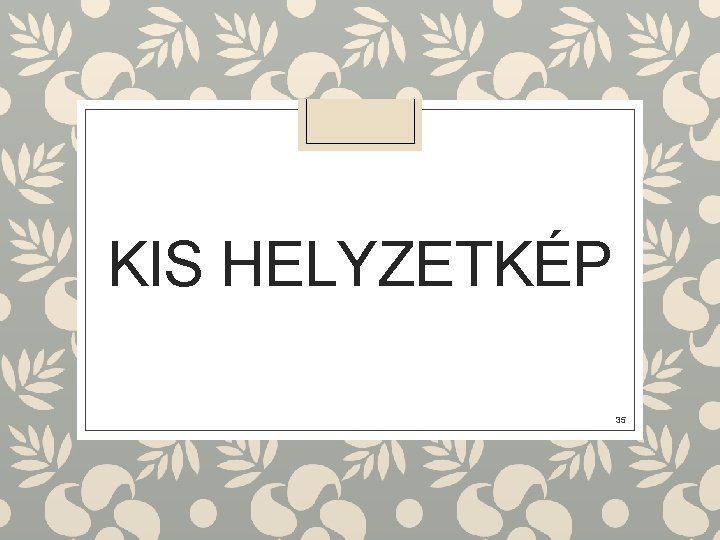 KIS HELYZETKÉP 35 