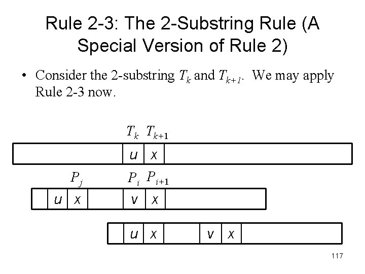 Rule 2 -3: The 2 -Substring Rule (A Special Version of Rule 2) •
