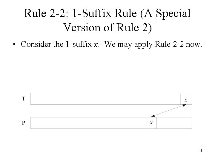 Rule 2 -2: 1 -Suffix Rule (A Special Version of Rule 2) • Consider