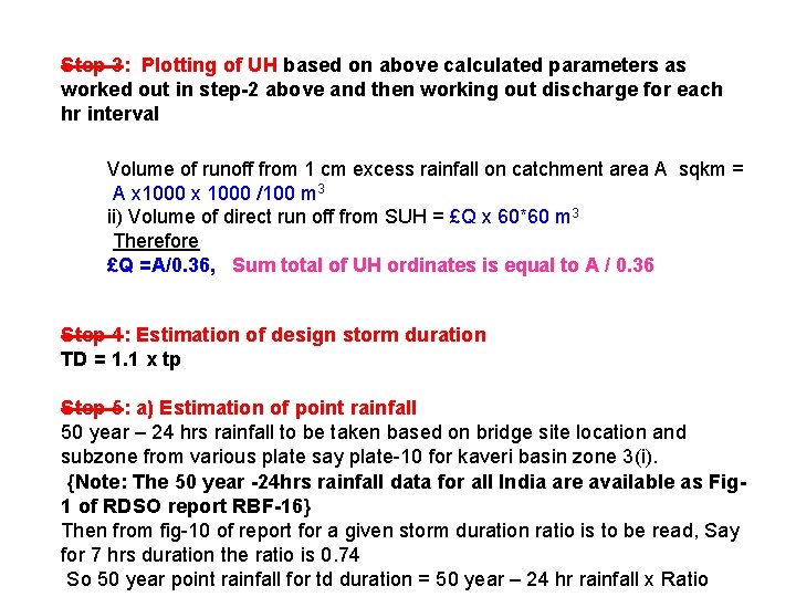 Step-3: Plotting of UH based on above calculated parameters as worked out in step-2