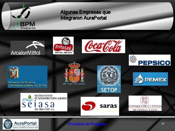 Algunas Empresas que integraron Aura. Portal Procesos es Progreso 27 