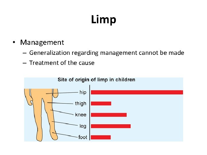 Limp • Management – Generalization regarding management cannot be made – Treatment of the