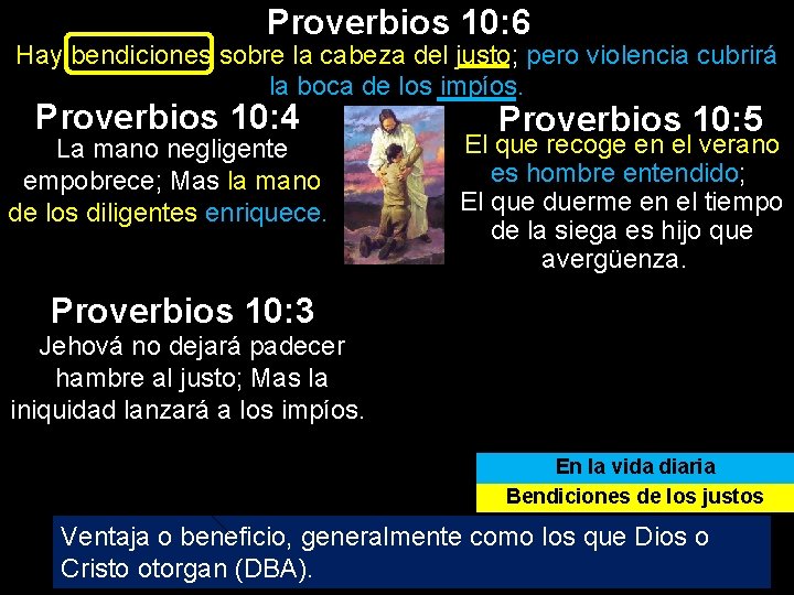 Proverbios 10: 6 Hay bendiciones sobre la cabeza del justo; pero violencia cubrirá la